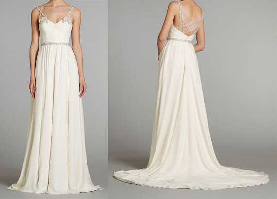 white lace spaghetti straps prom dresses KSP255